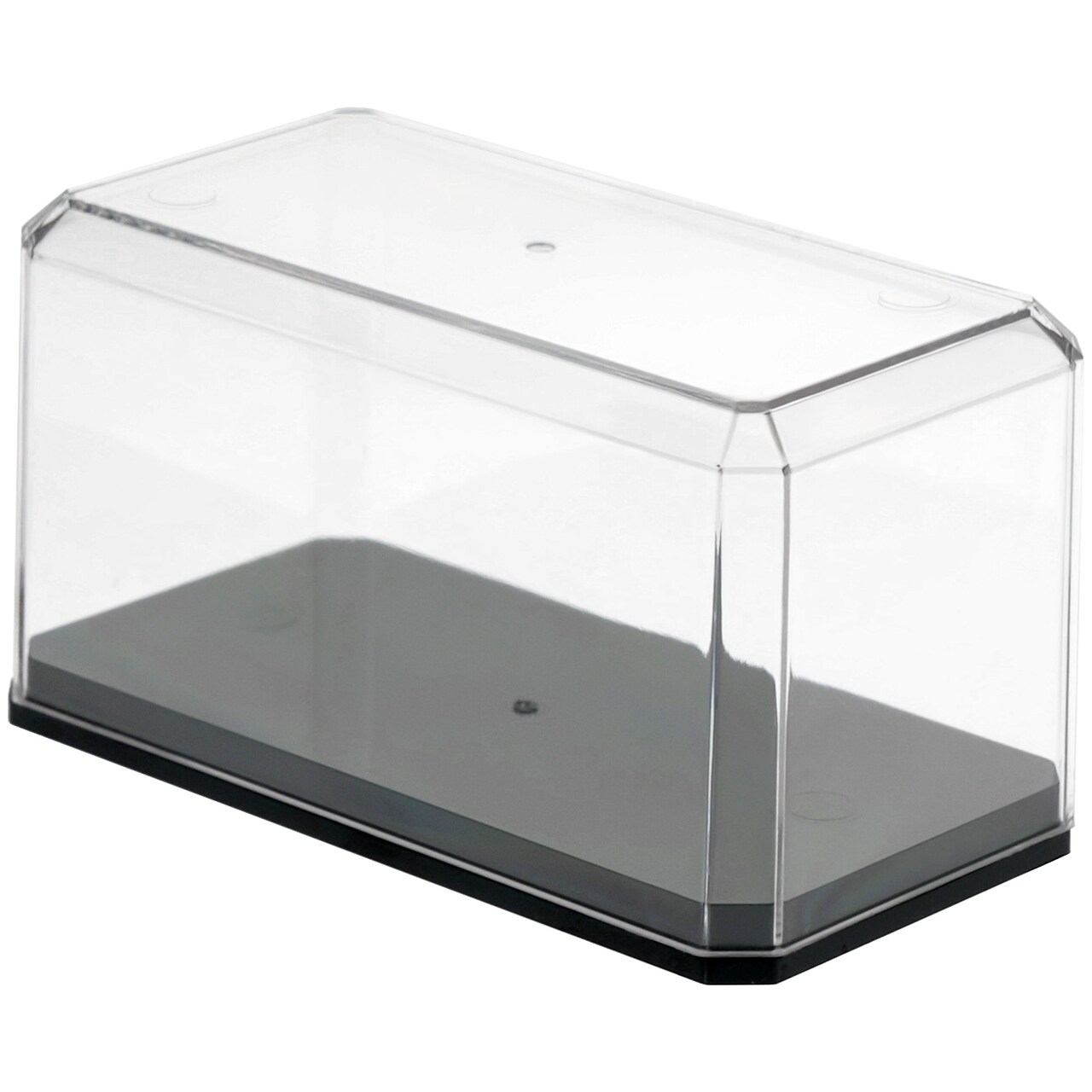 Pioneer Plastics 164C Clear Plastic Display Case with Black Base for 1:64 Scale Cars, 3.5" W x 1.625" D x 1.75" H (Mailer Box)
